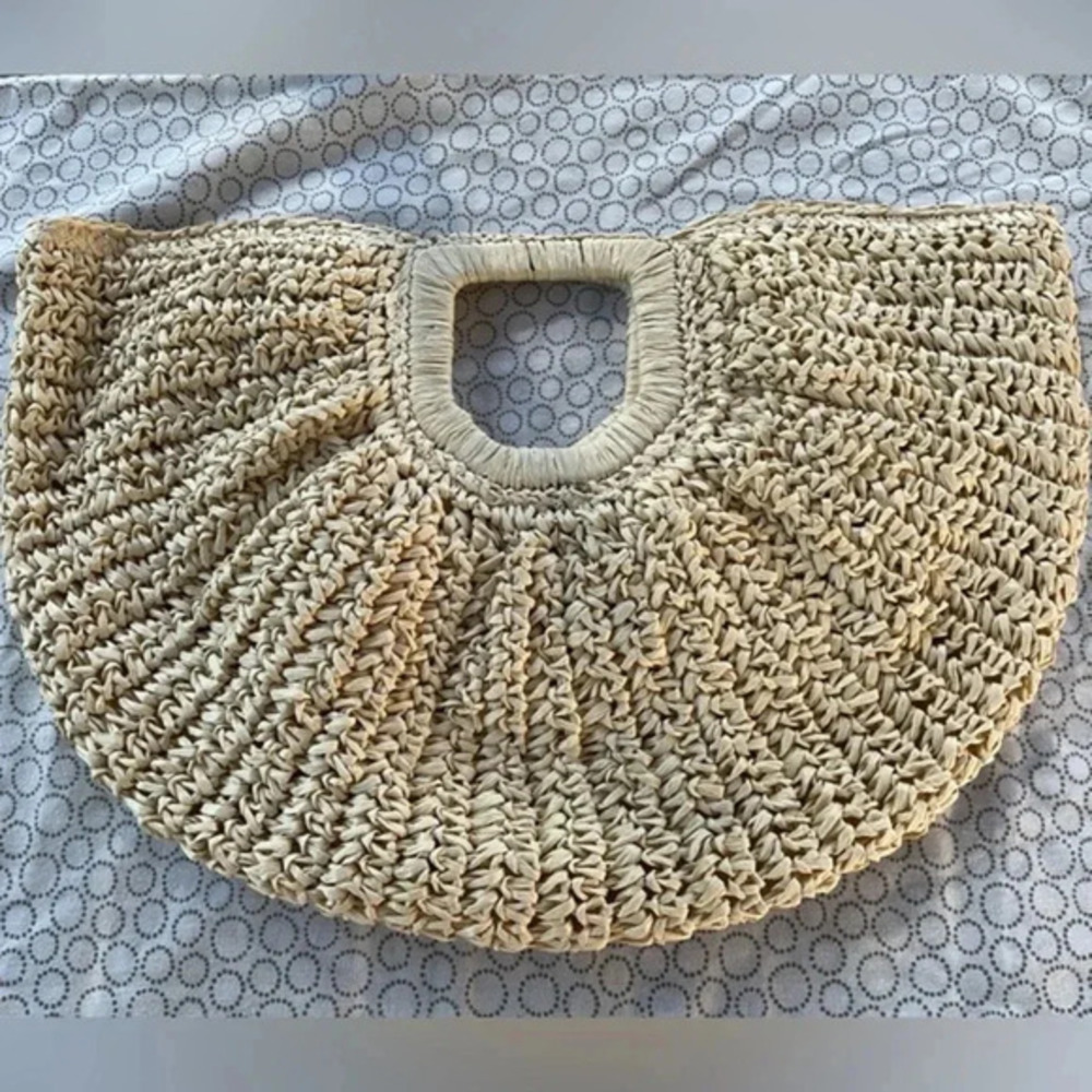 Ramla Chic Beige Woven Handbag Beach Bag Beautiful Brand New Poly Sealed